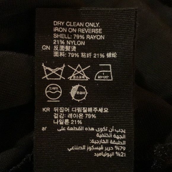 & Other Stories Black Velvet w/ Gold Stitched Flame design Long Sleeve Dress. 4 - Picture 8 of 8